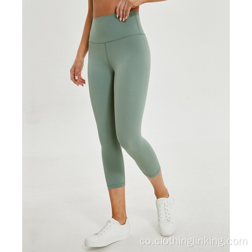 A compressione in cintura alta ¾ Leggings in sacchetti di lunghezza